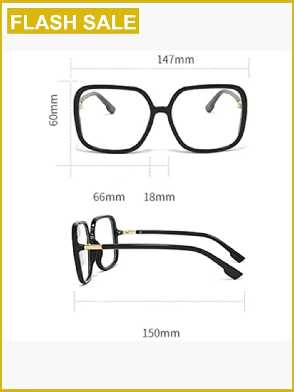 Oversized Square Reading Glasses Blue Light Blocking